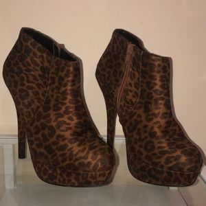 Cheetah print high heel shoes